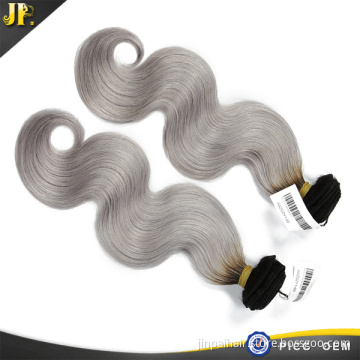 HOT Silver Grey Ombre Hair Extension indian body wave of 1B Grey Human Hair